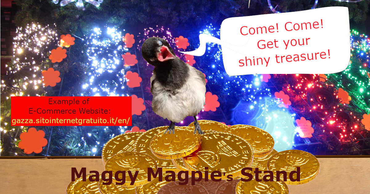 Sale of shiny objects by Maggy Magpie Showcase Website